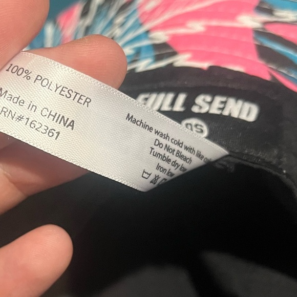 Full Send Tropical Bucket Hat Pink Blue Palm Tree One Size - Picture 6 of 6